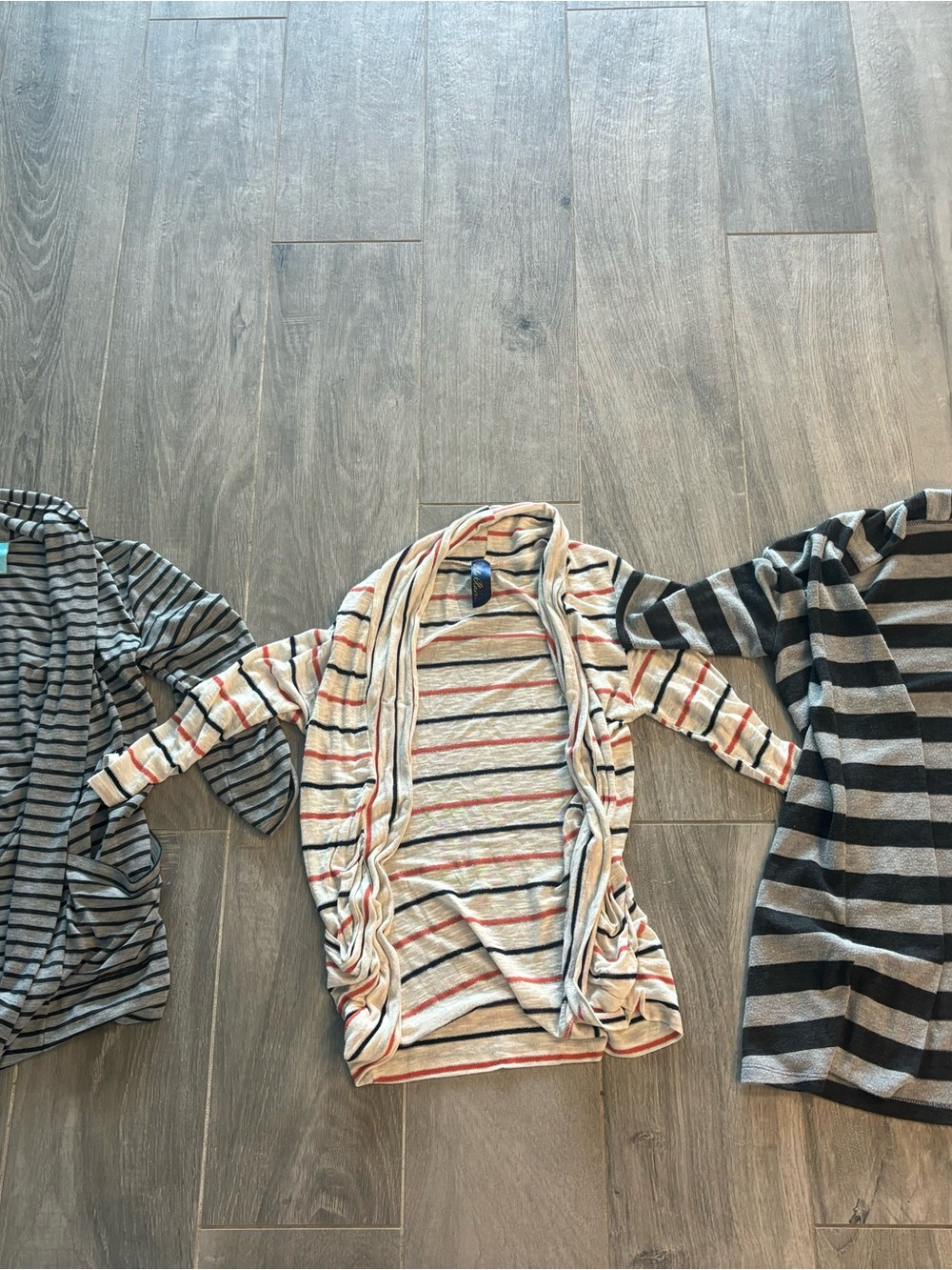 Striped Open-Front Women’s Cardigans